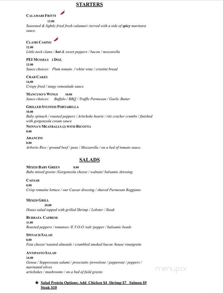 Mancuso's Restorante & Bar - Fairfield, CT menu_pic