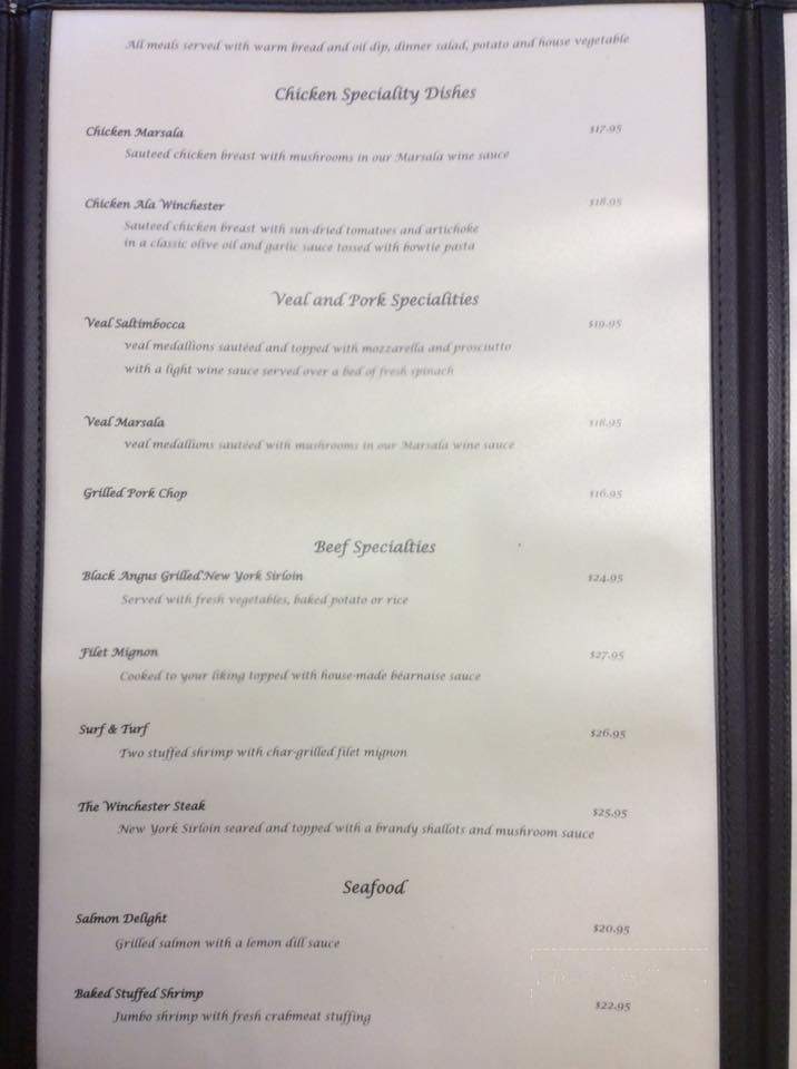 Winchester Restaurant - Torrington, CT menu_pic