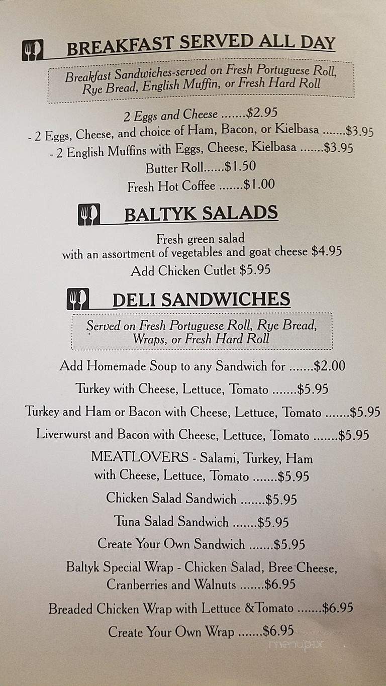 Baltyk Deli - Stratford, CT menu_pic