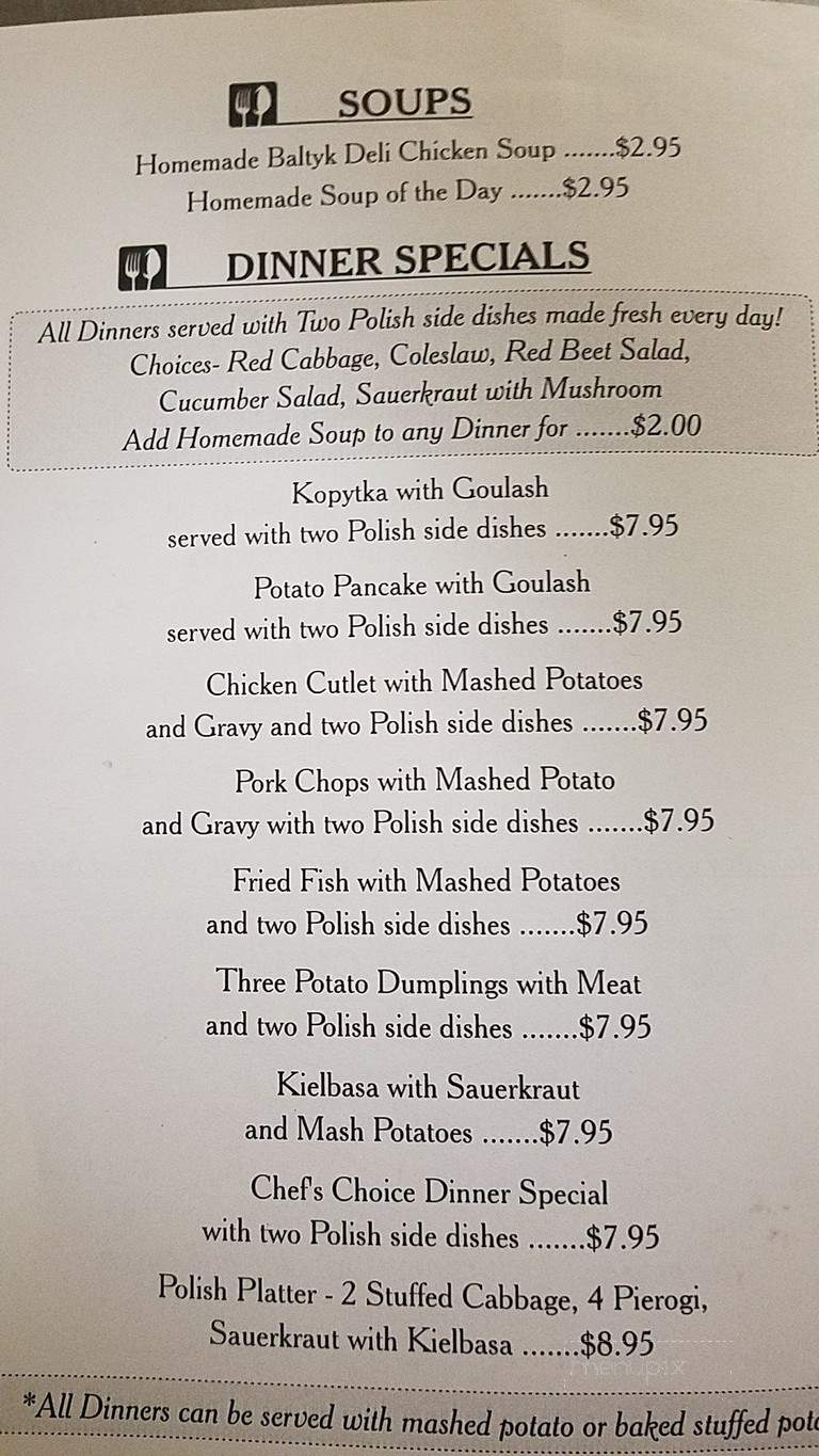 Baltyk Deli - Stratford, CT menu_pic