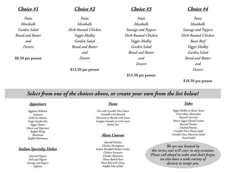 Cavallo's Imported Italian Fd - Waterbury, CT menu_pic