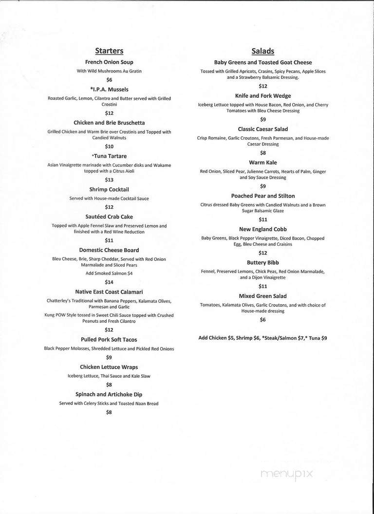Chatterley's - New Hartford, CT menu_pic