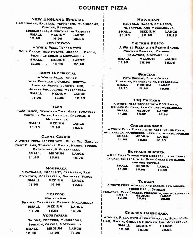 New England Pizza & Restaurant - Vernon-Rockville, CT menu_pic