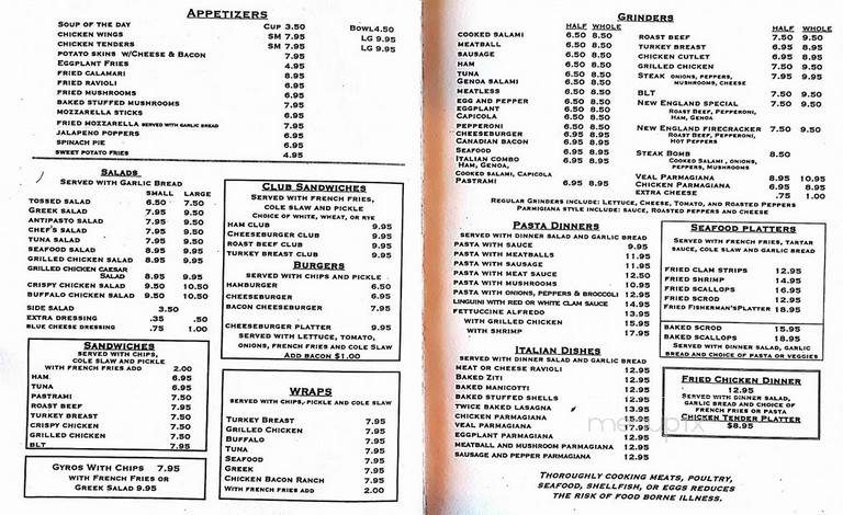 New England Pizza & Restaurant - Vernon-Rockville, CT menu_pic