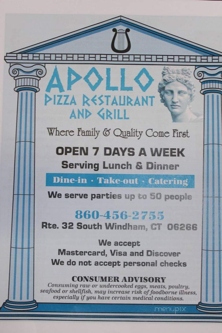 Apollo Pizza Restaurant & Grill - South Windham, CT
