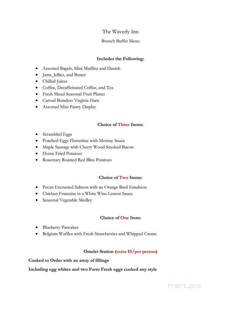 Waverly Tavern Restaurant - Cheshire, CT menu_pic