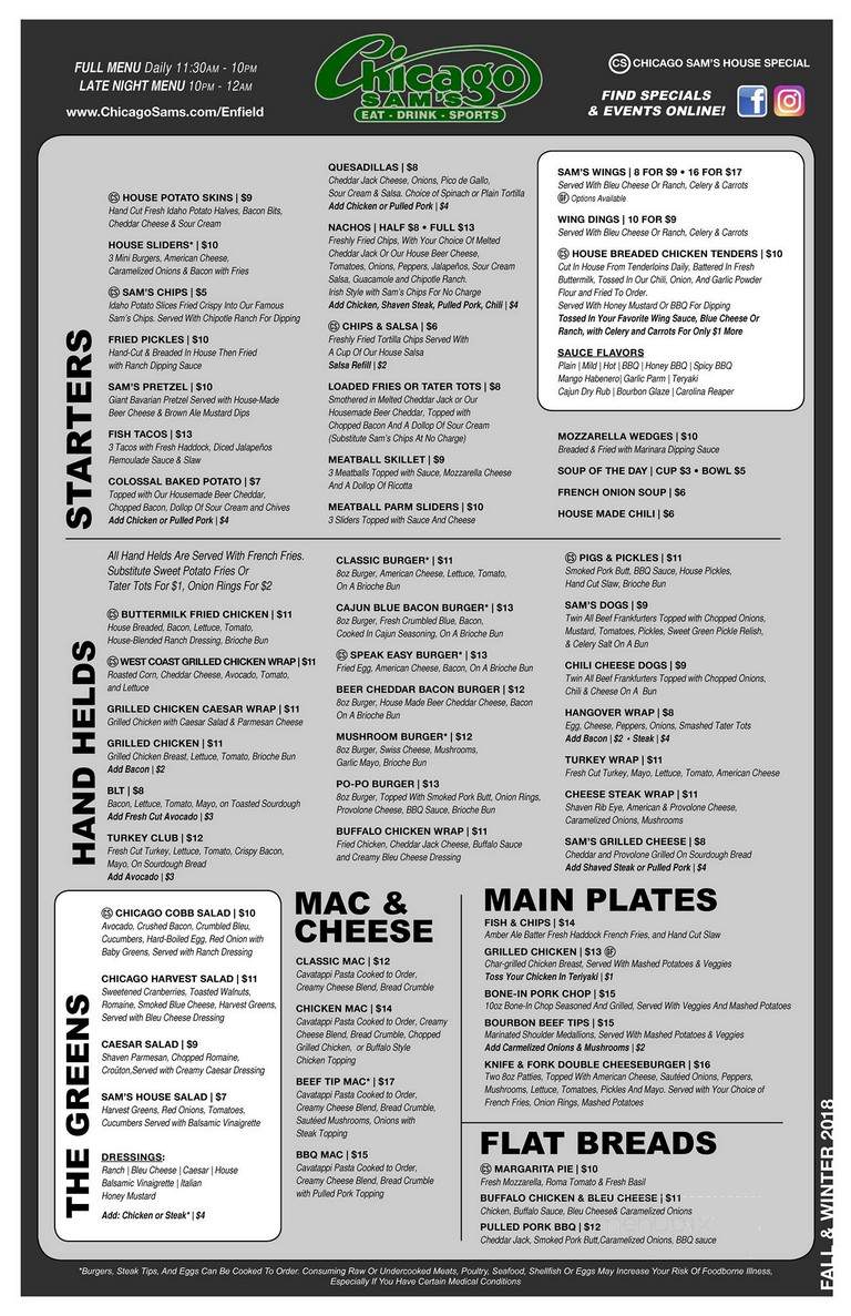 Chicago Sams - Enfield, CT menu_pic