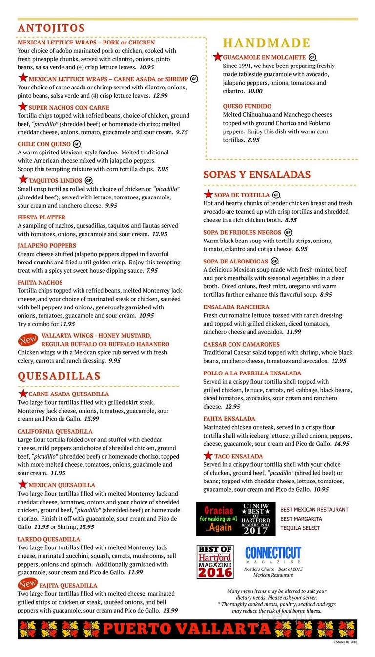Puerto Vallarta - Southington, CT menu_pic
