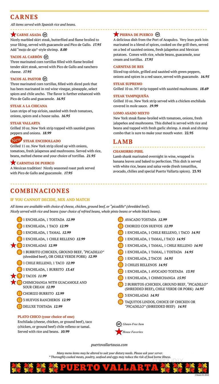 Puerto Vallarta - Southington, CT menu_pic
