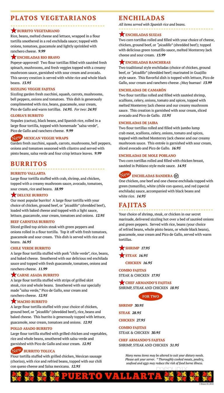 Puerto Vallarta - Southington, CT menu_pic