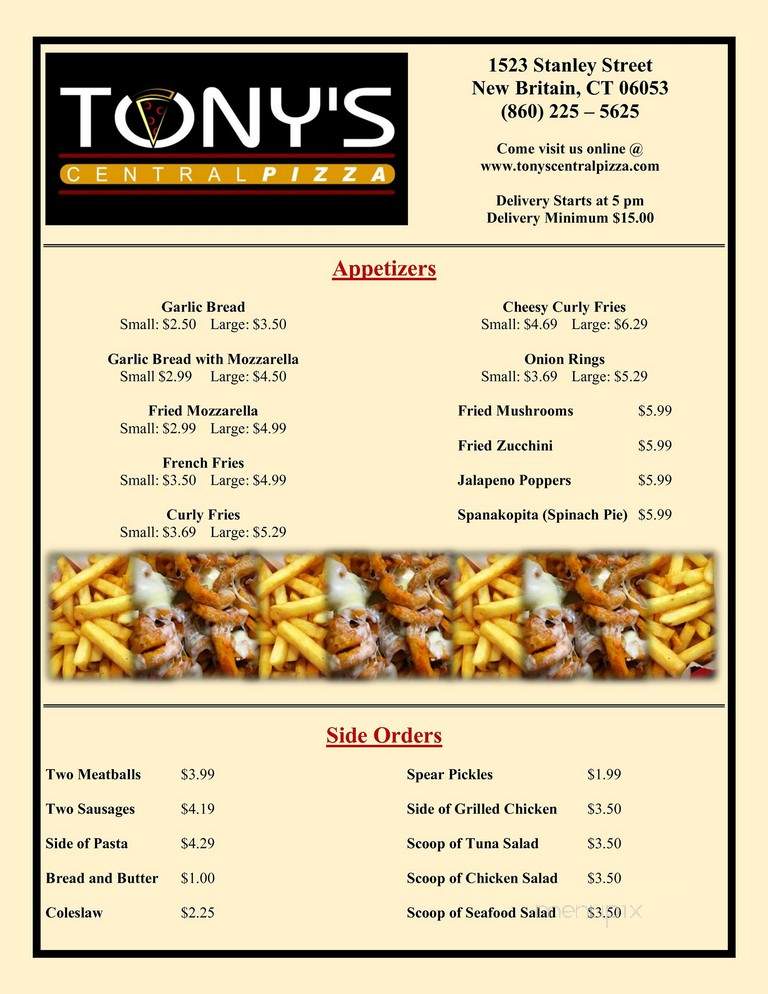 Tony's Central Pizza - New Britain, CT