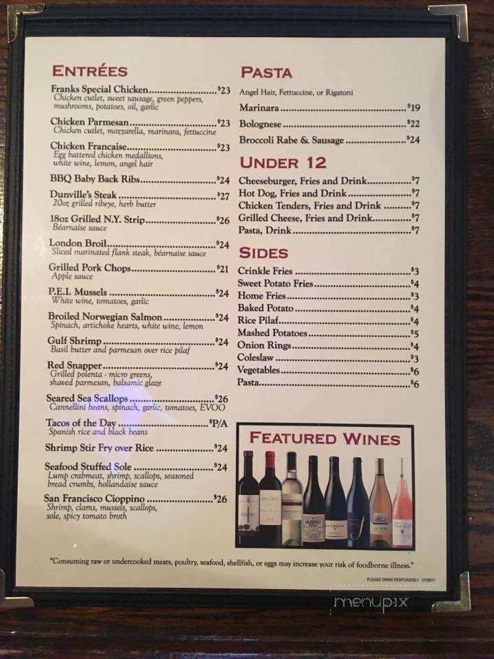 Dunville's Restaurant - Westport, CT menu_pic