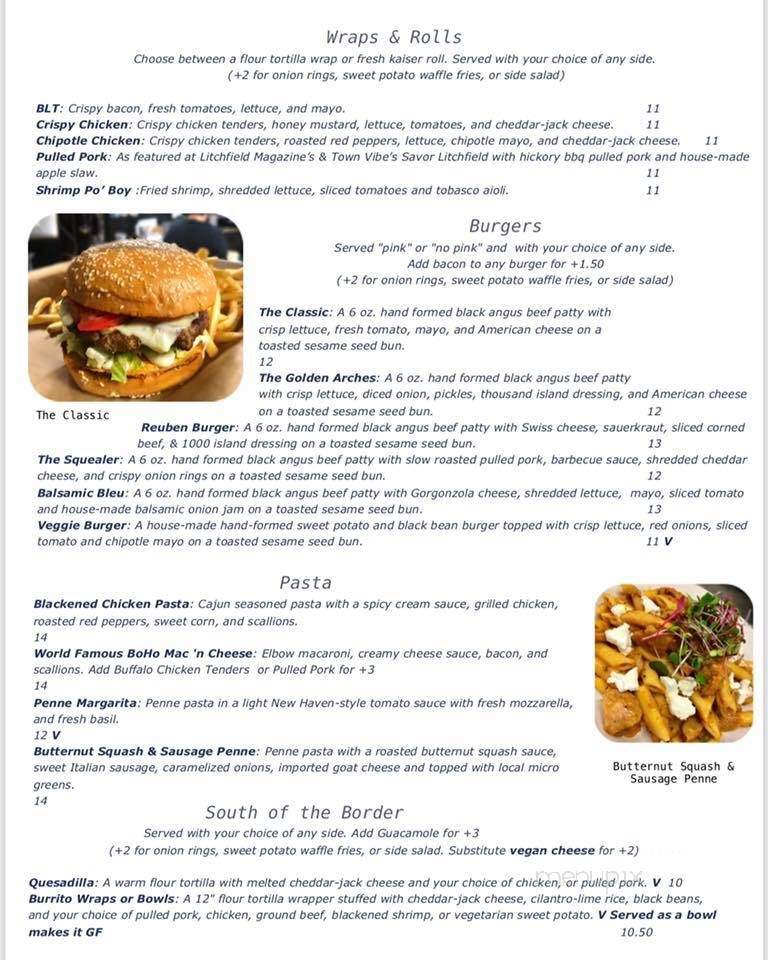 Menu Of Bohemian Pizza In Litchfield Ct 06759