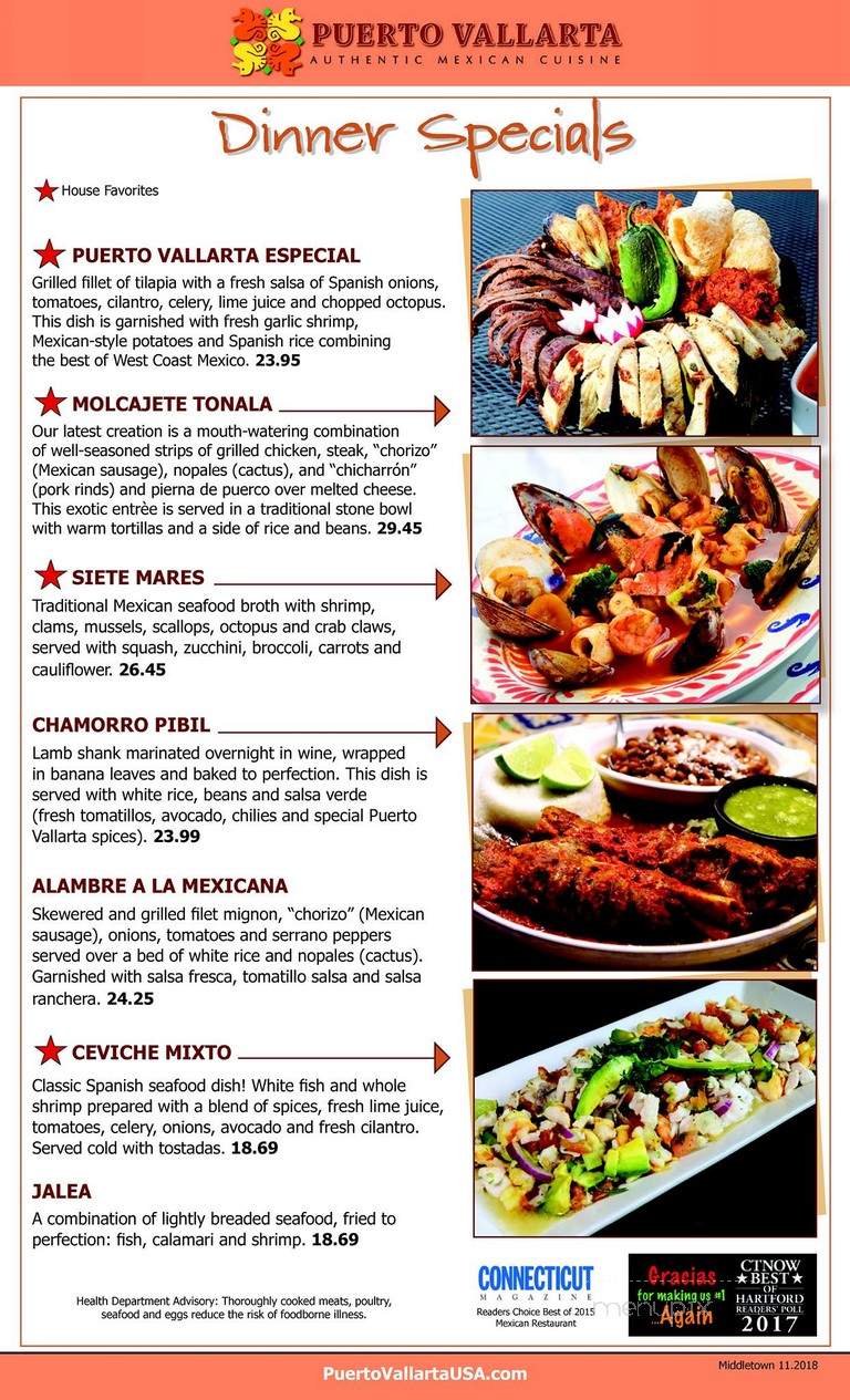 Puerto Vallarta - Middletown, CT menu_pic