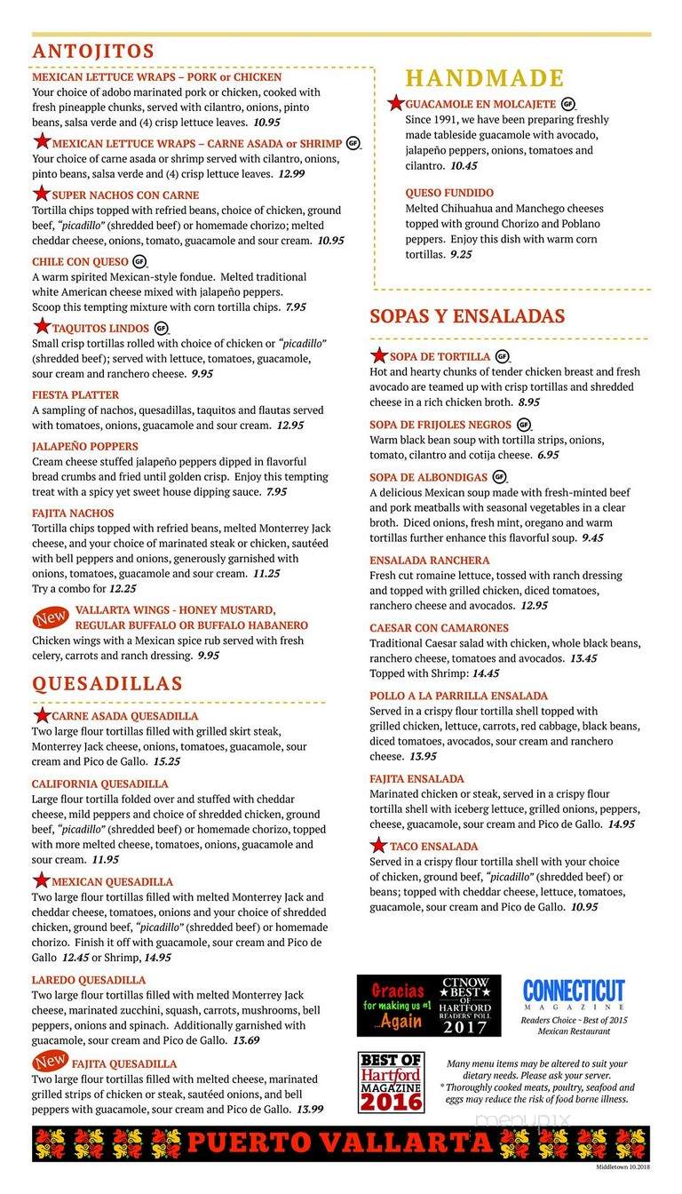 Puerto Vallarta - Middletown, CT menu_pic