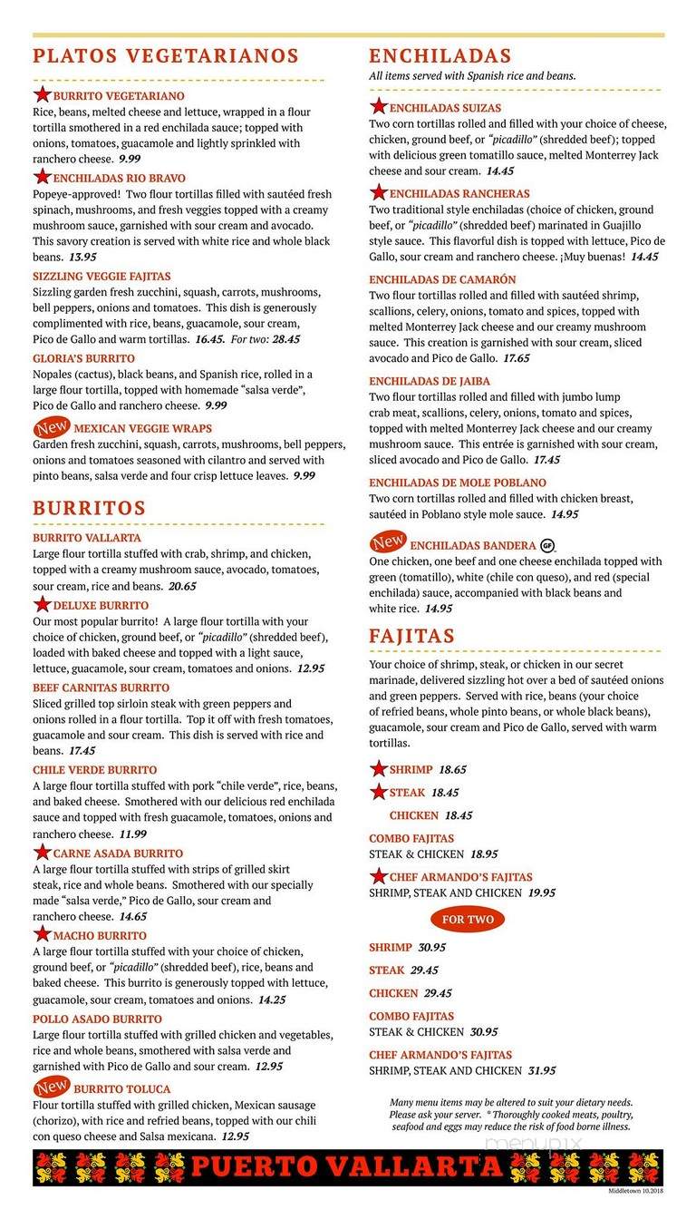Puerto Vallarta - Middletown, CT menu_pic