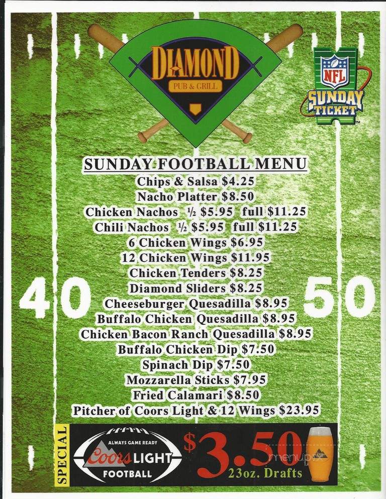 Diamond Pub & Grill - Glastonbury, CT menu_pic