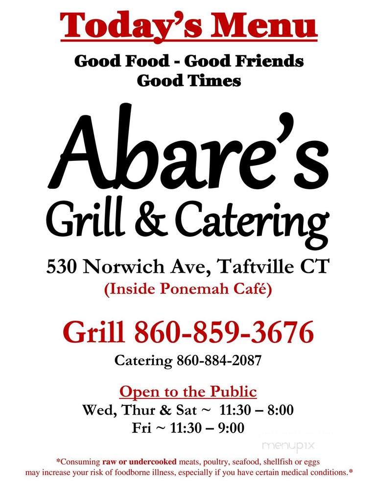 T J's Cafe Family Resturant & Catering - Baltic, CT menu_pic
