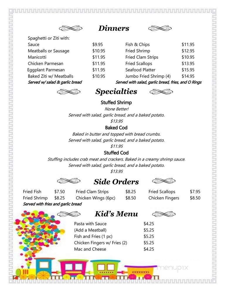 Whistle Stop Pizza Restaurant - Pawcatuck, CT menu_pic