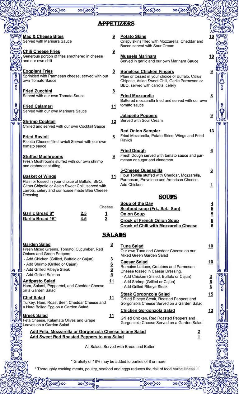 Red Onion Pizza & Restaurant - South Windsor, CT menu_pic