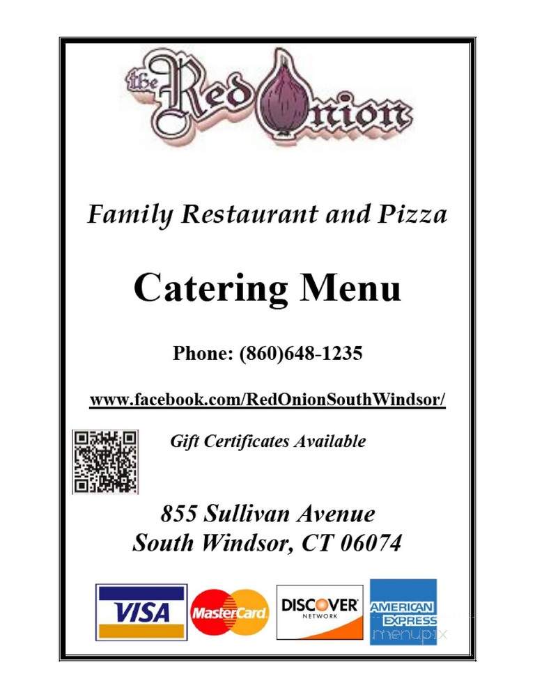 Red Onion Pizza & Restaurant - South Windsor, CT menu_pic