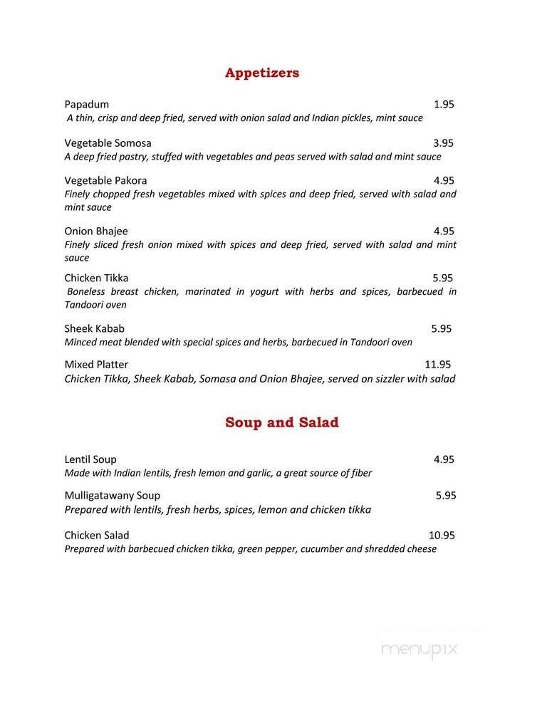 The Clay Oven - Acton, ON menu_pic