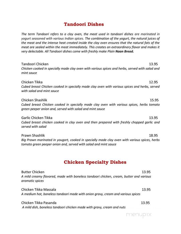 The Clay Oven - Acton, ON menu_pic