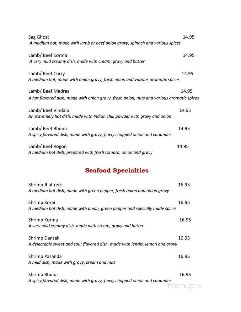 The Clay Oven - Acton, ON menu_pic