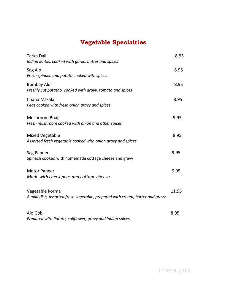 The Clay Oven - Acton, ON menu_pic