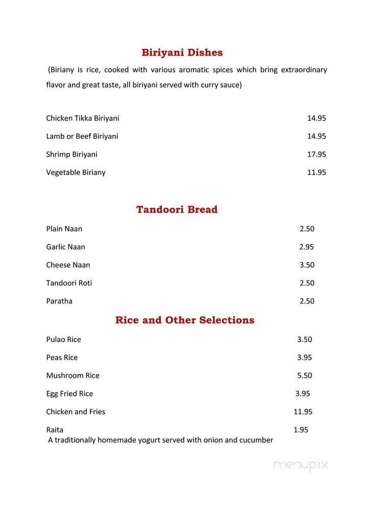 The Clay Oven - Acton, ON menu_pic