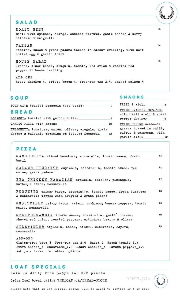 The Loaf - Fernie, BC menu_pic