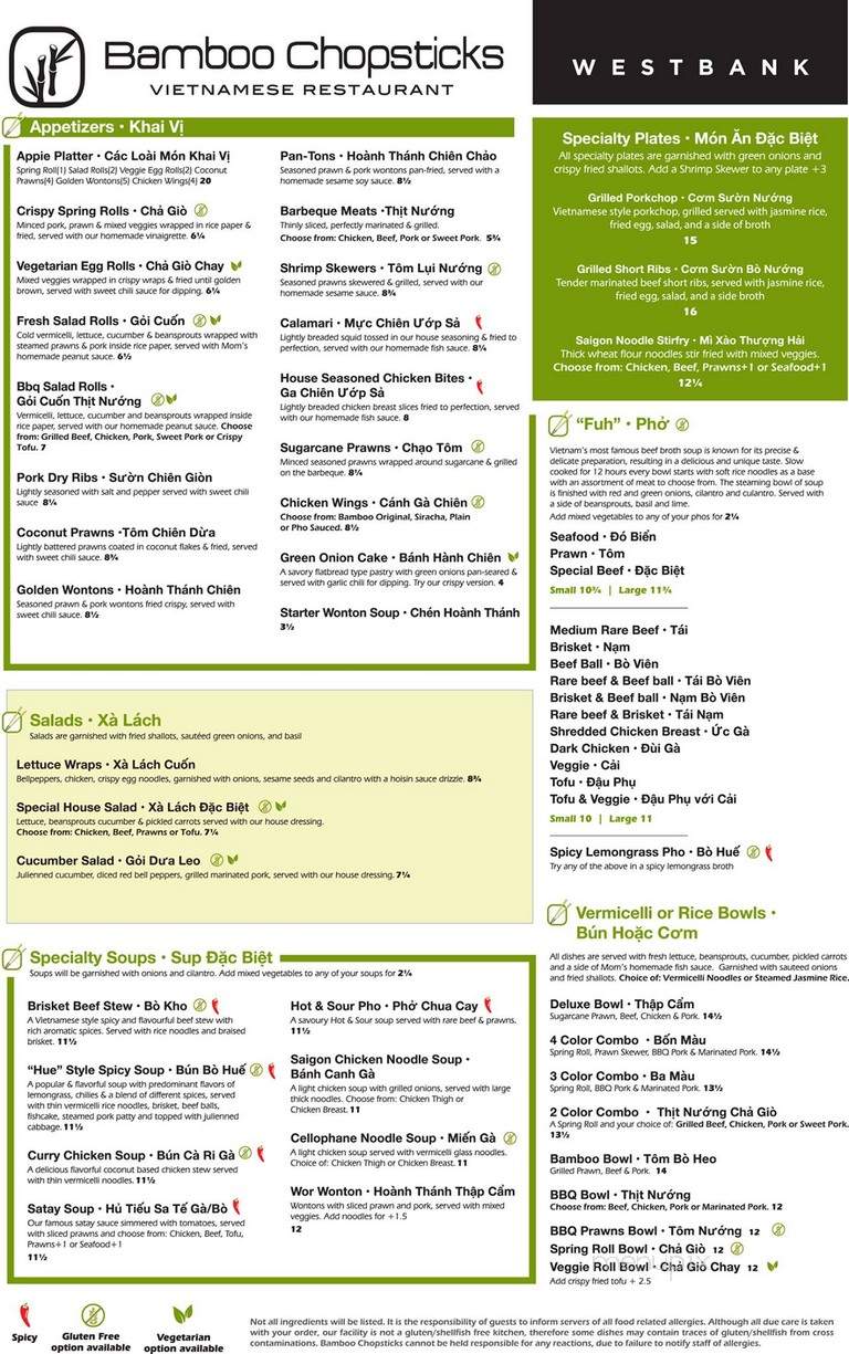 Bamboo Express ChopSticks - Kelowna, BC menu_pic