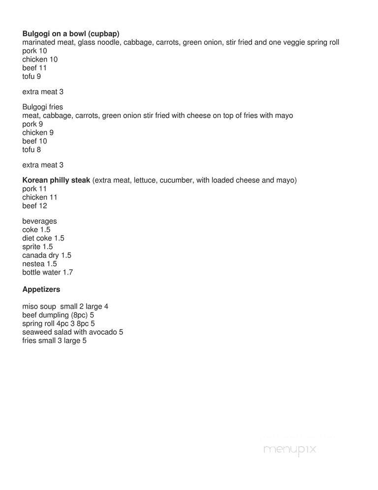 Banh Mi Express - London, ON menu_pic