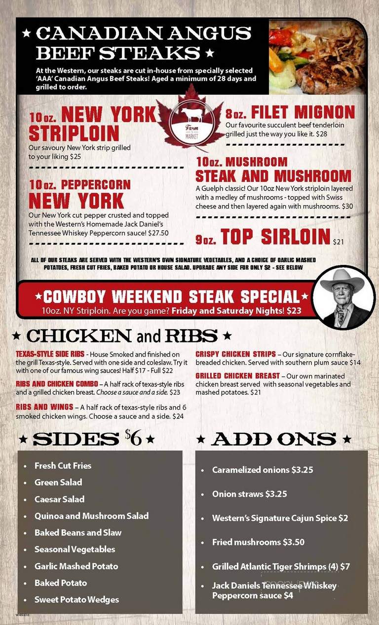 Western Burgers & Steaks - Guelph, ON menu_pic