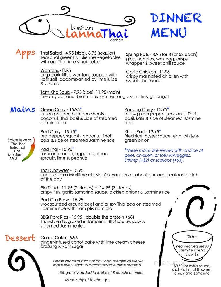 LannaThai Kitchen - Bridgewater, NS menu_pic