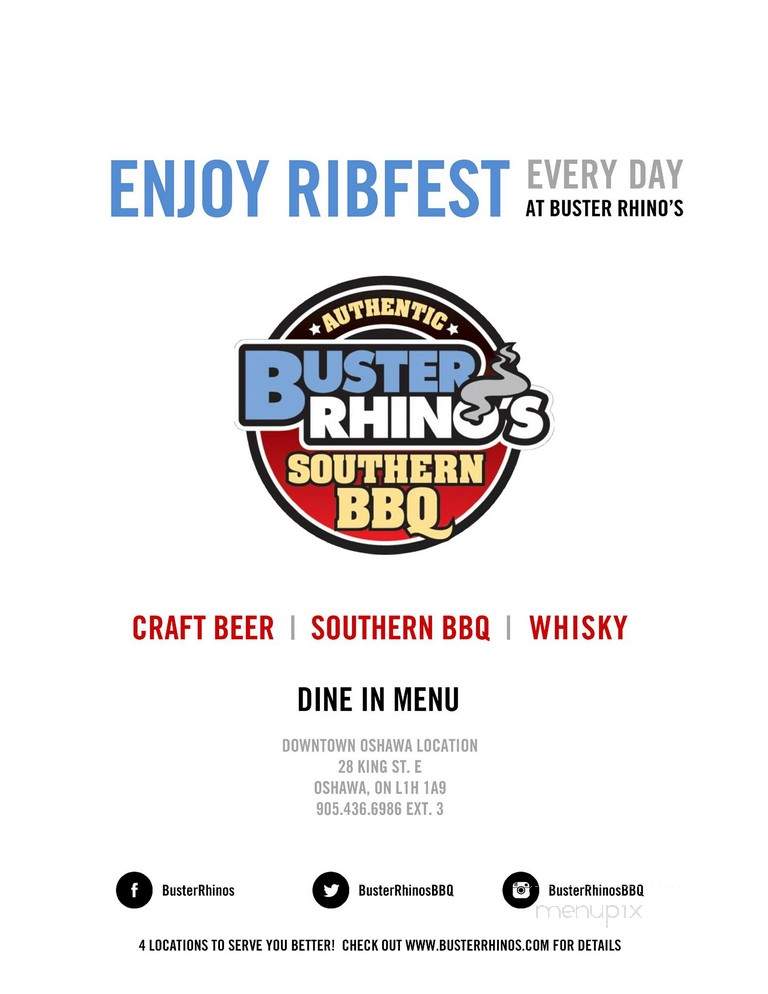 Buster Rhino's Southern BBQ - Oshawa, ON menu_pic