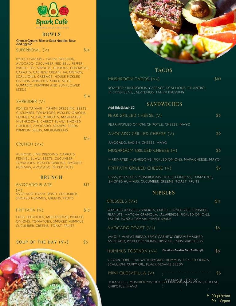 Spark Espresso and Fresh Bar - Toronto, ON menu_pic