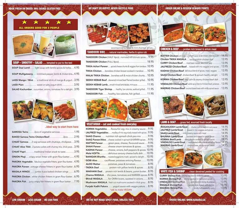Karara - Ottawa, ON menu_pic