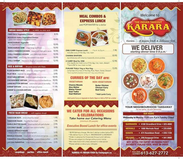 Karara - Ottawa, ON menu_pic
