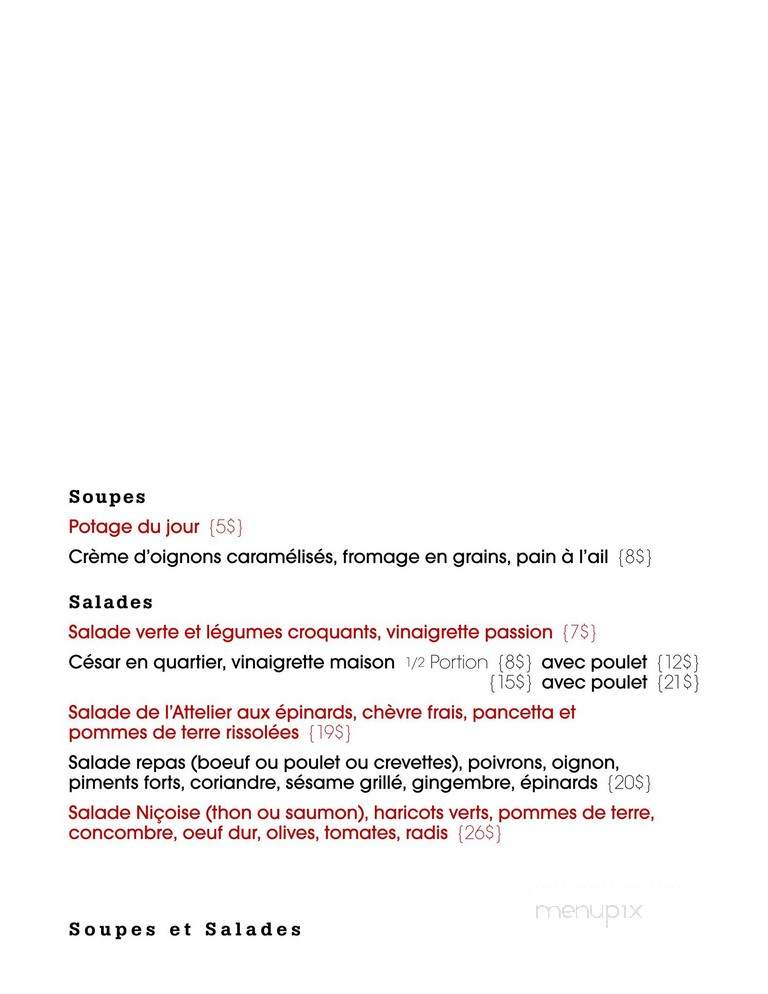Attelier Archibald - Granby, QC menu_pic