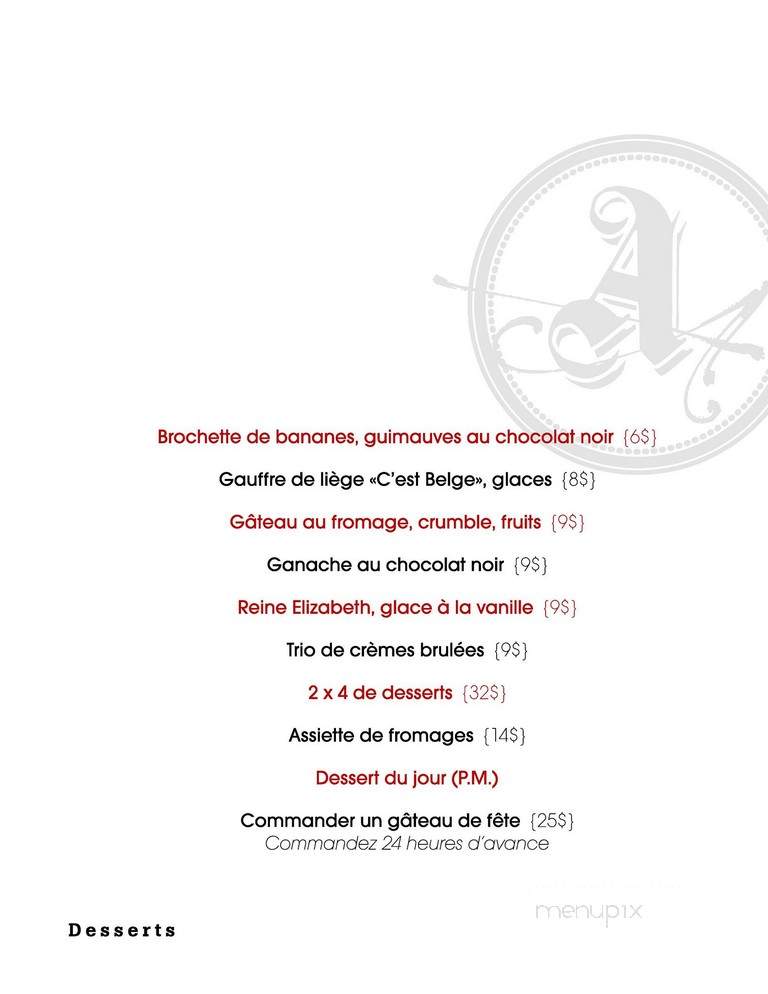 Attelier Archibald - Granby, QC menu_pic