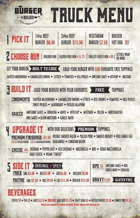 Burger Builder - Ottawa, ON menu_pic