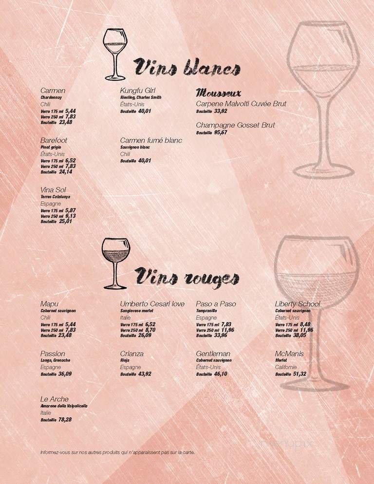 Pub Au Cochon Fume - Becancour, QC menu_pic