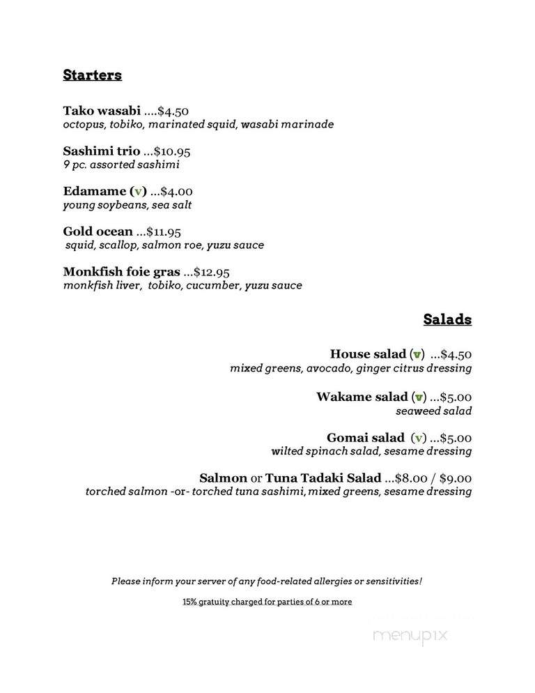 Saka Izakaya - Kingston, ON menu_pic
