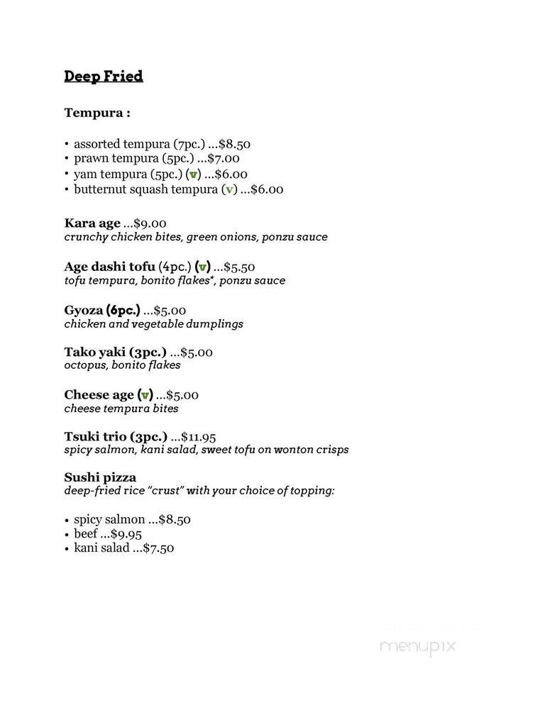 Saka Izakaya - Kingston, ON menu_pic
