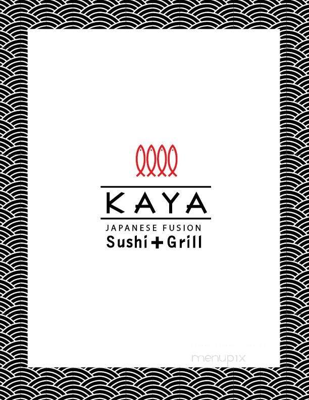 Kaya Sushi + Grill - Kelowna, BC menu_pic