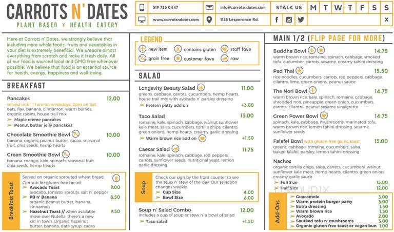 Carrots N Dates - Windsor, ON menu_pic