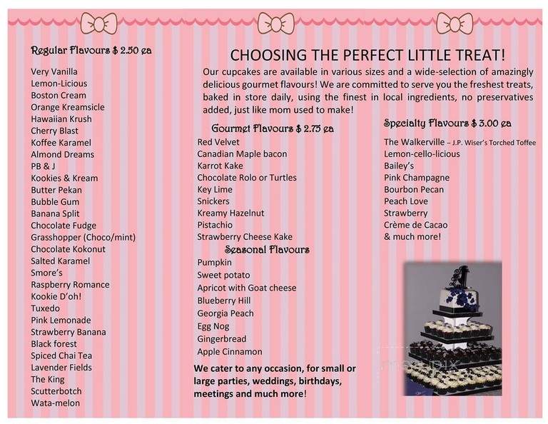 Klueless Cupcakes - Windsor, ON menu_pic
