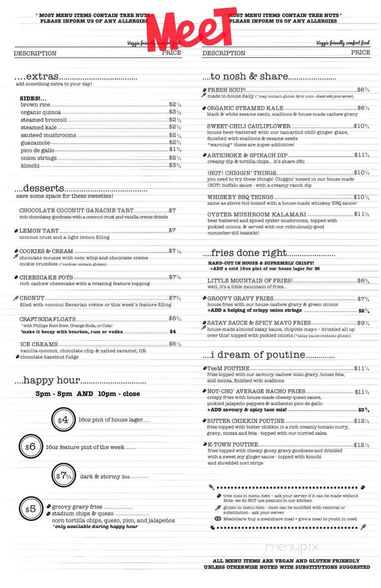 MeeT in Gastown - Vancouver, BC menu_pic