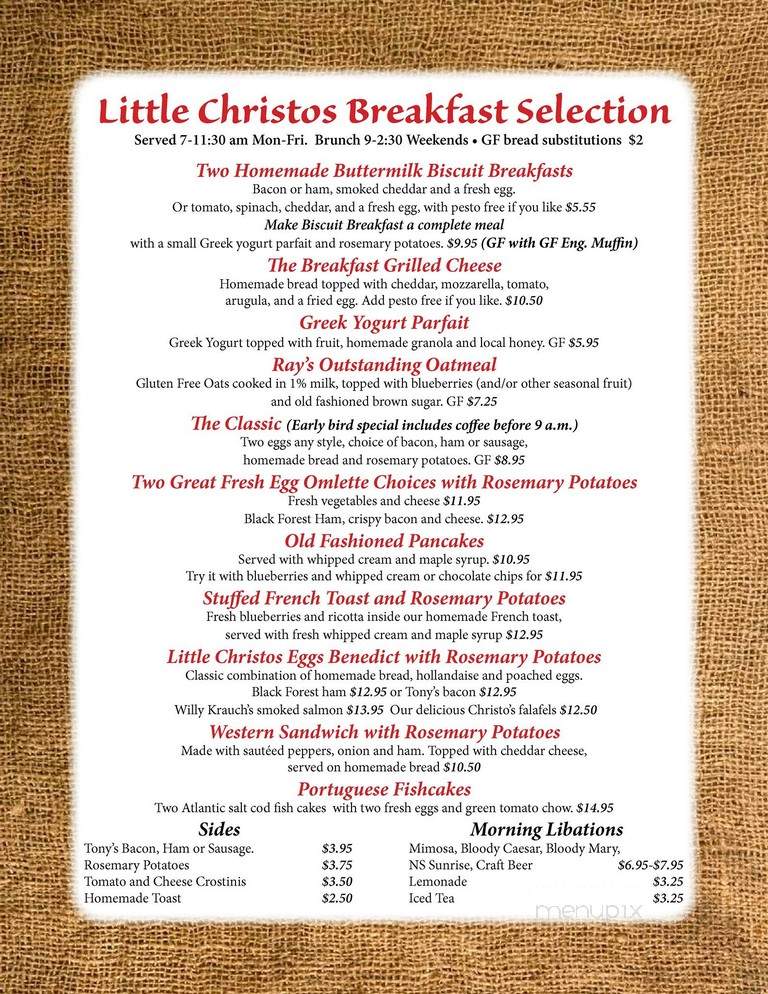 Little Christo's - Antigonish, NS menu_pic